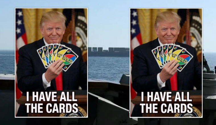 Trump i çon mesazh Iranit me letra  UNO   Të gjitha kartat i kam unë